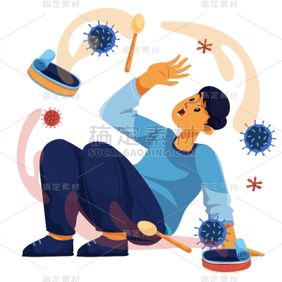 手绘-食品卫生类人物插画2
