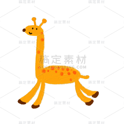 手绘-可爱涂鸦元素-长颈鹿