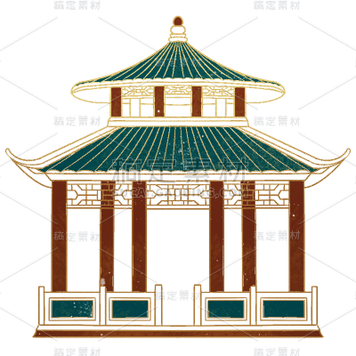 手绘-新中式建筑元素