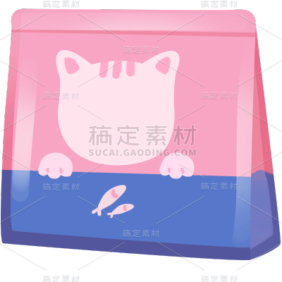 手绘-宠物用品贴纸套系-猫粮