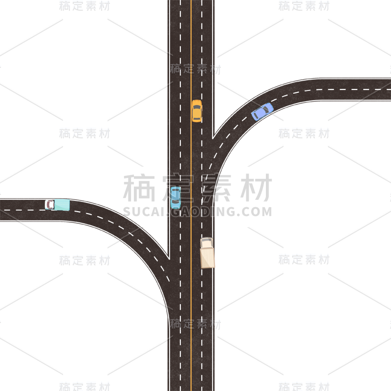 手绘-公路路面贴纸