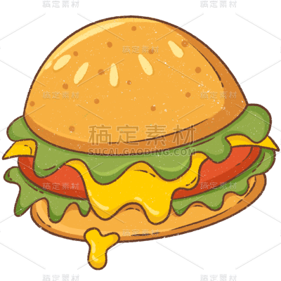 西方美食元素插画