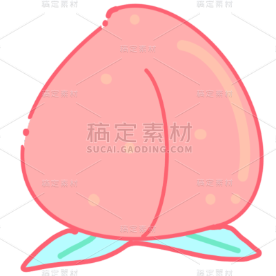 简单装饰型贴纸-桃子