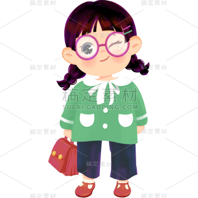 儿童人物形象元素主题插画