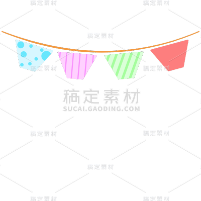扁平-彩旗装饰元素贴纸1