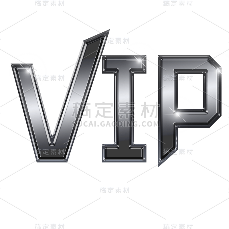 3D-立体简约VIP英文文字6