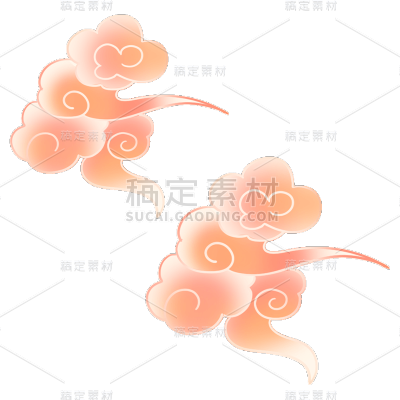 红色祥云中国风中秋节元素贴纸