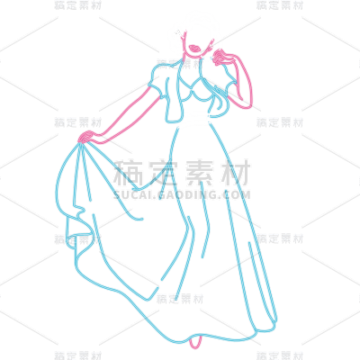 霓虹灯风人物贴纸-SVG7