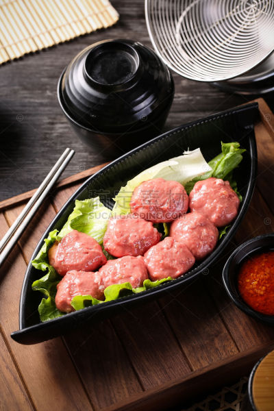 美食系列写实火锅食材肉泥