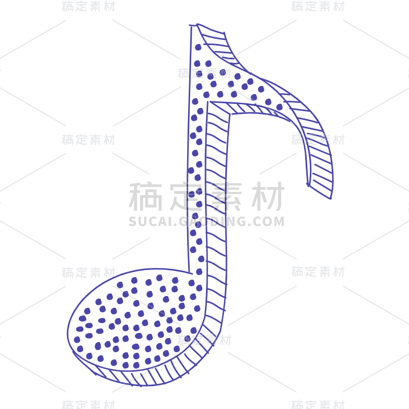 手绘-音符元素贴纸SVG-8