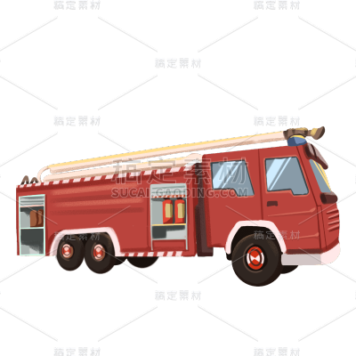手绘-安全主题贴纸SVG-消防车