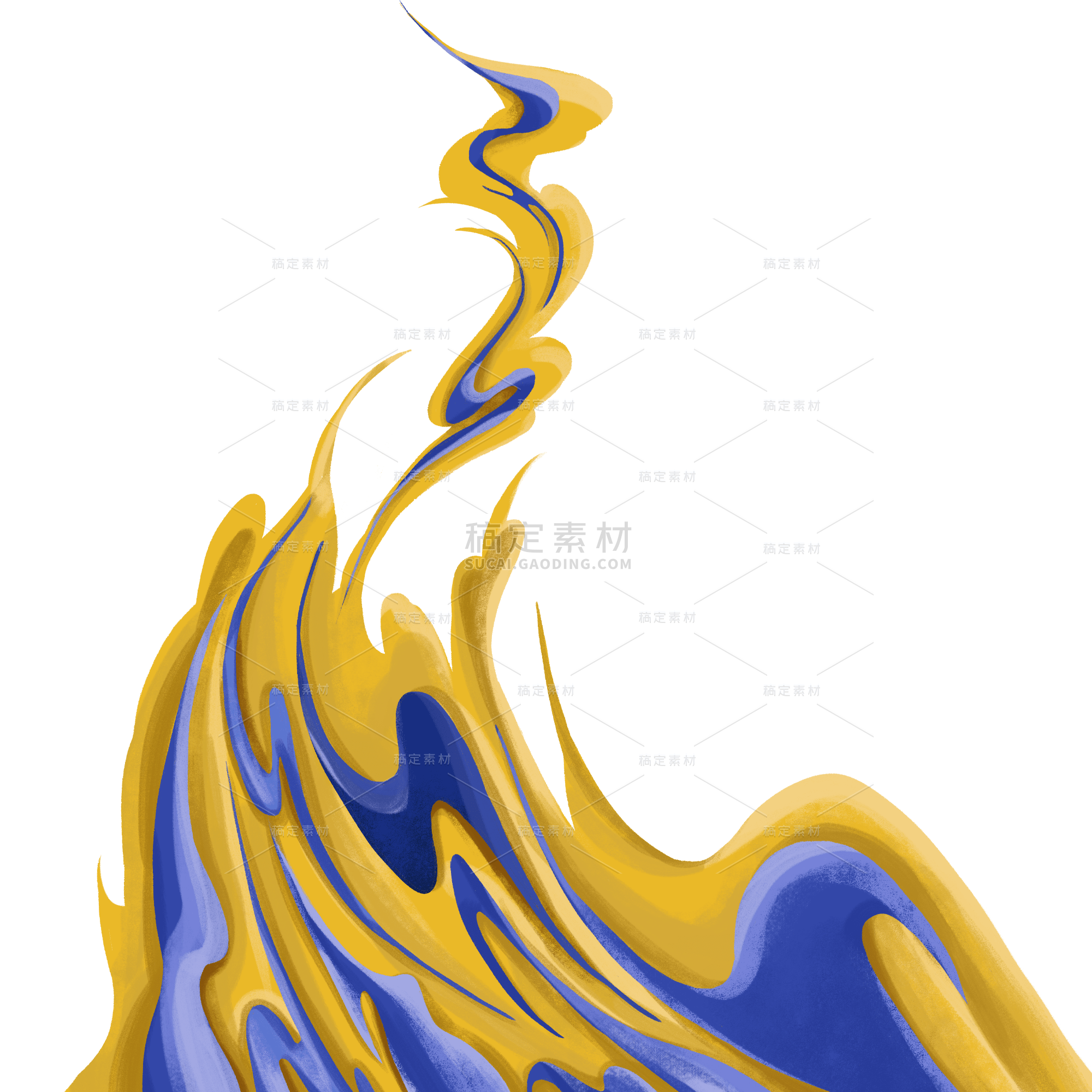 手绘-七夕元素插画贴纸-云雾