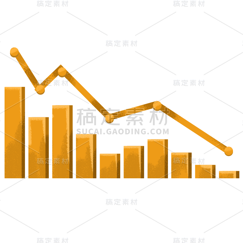 手绘风-金融理财贴纸-统计图