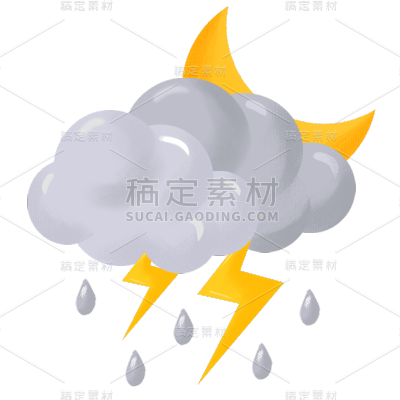 手绘-气象天气元素贴纸2