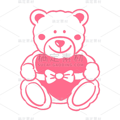 爱情元素装饰贴纸-SVG-玩具熊