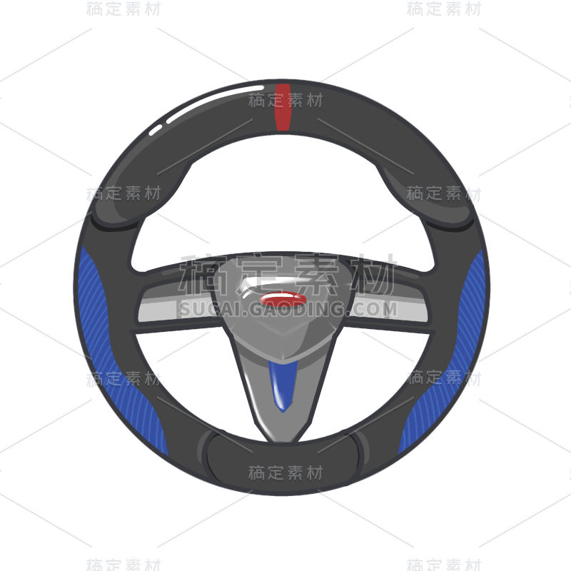 手绘立体-汽修工具元素-方向盘