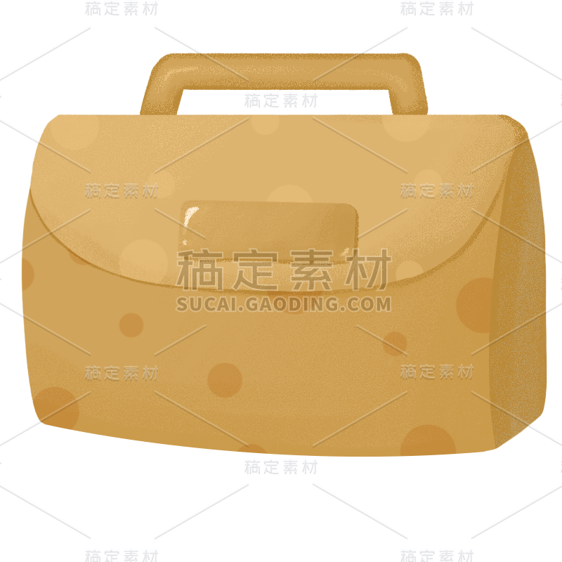 手绘黄色手提包元素贴纸