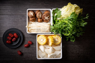 美食系列写实中餐家常菜食材蔬菜拼盘