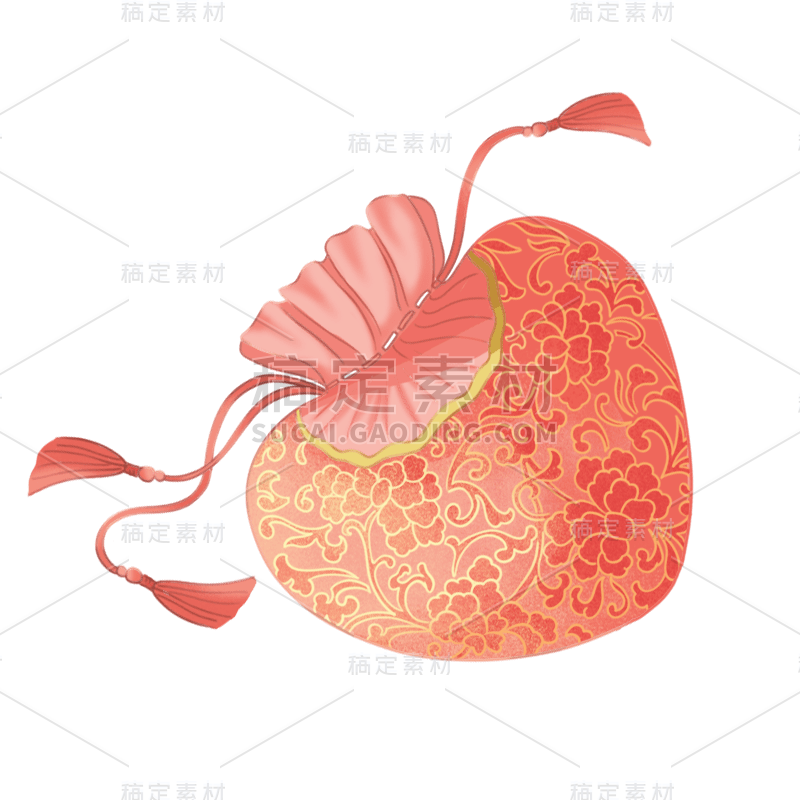 工笔画风七夕情人节元素-香囊2