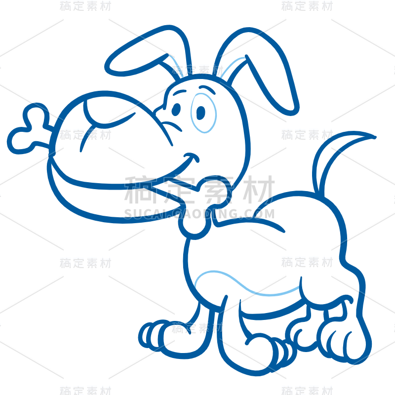 手绘-动物简笔画贴纸SVG-狗