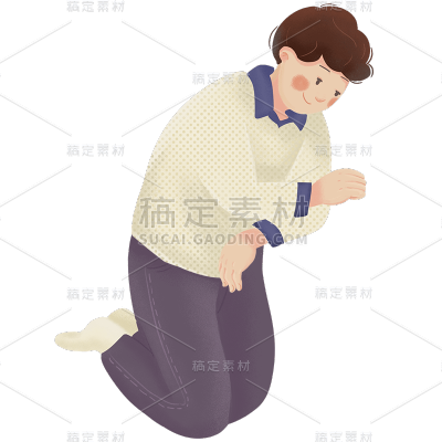 手绘-准爸妈手绘贴纸男人4