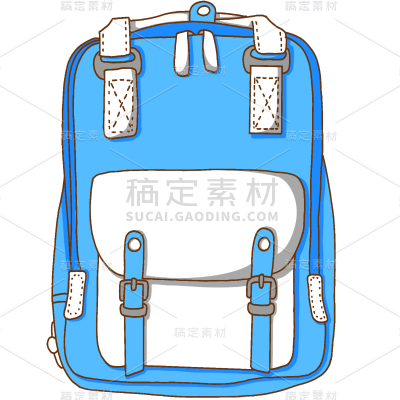 蓝色卡通时尚双肩包