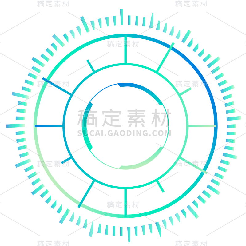 扁平科技风光圈光环装饰贴纸1