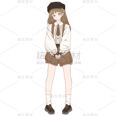 手绘女孩动漫风二次元人物元素