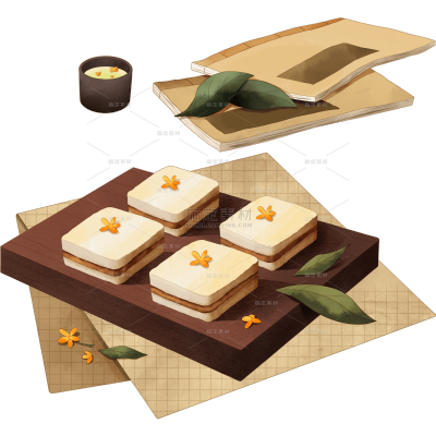 中国风传统美食贴纸-桂花糕