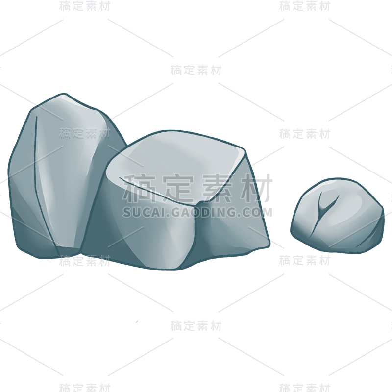 石头石块自然元素贴纸