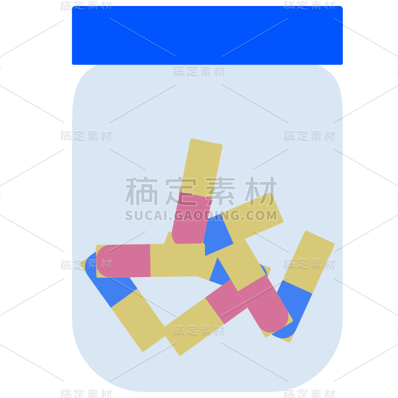 扁平-医疗元素贴纸-SVG-药物