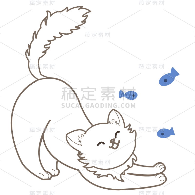 SVG-扁平可爱猫咪头贴纸