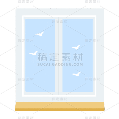 手绘风-居家贴纸-窗户