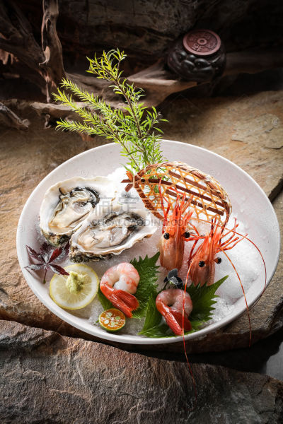 美食系列实景日本料理海鲜拼盘