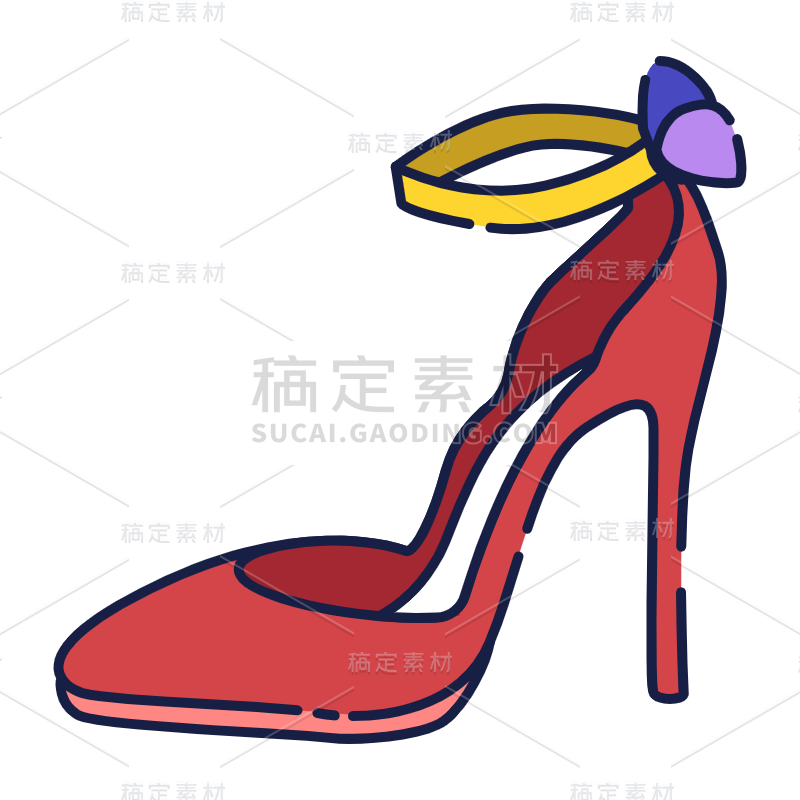 手绘红色高跟鞋MBE风icon