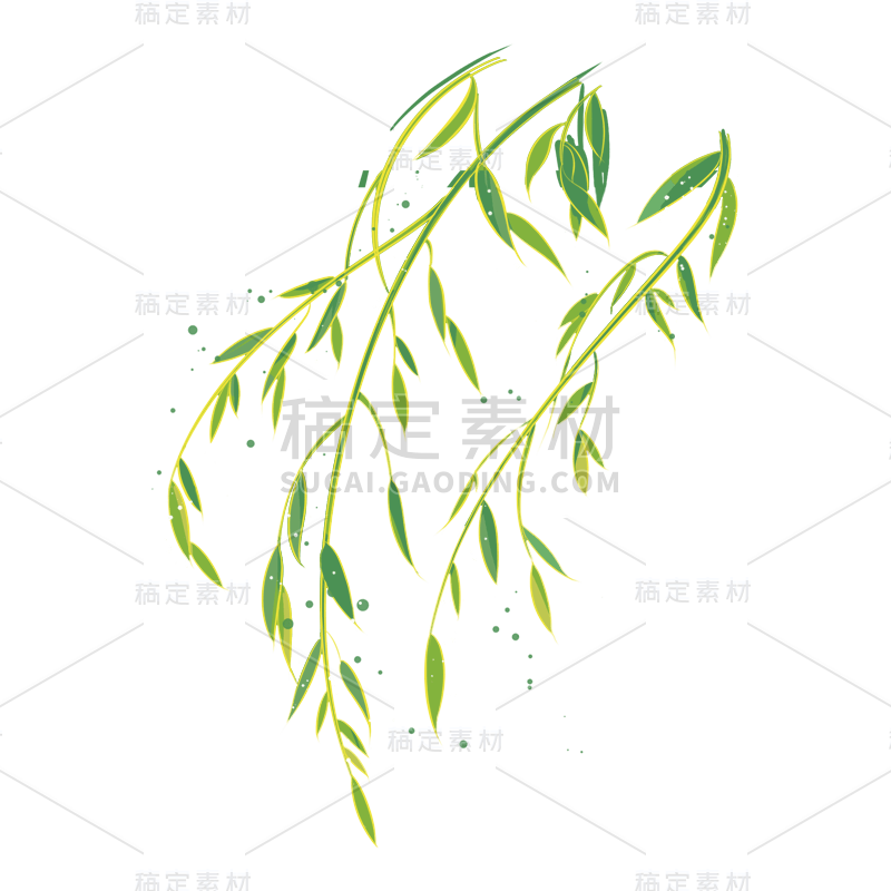 中国风-植物元素-柳枝