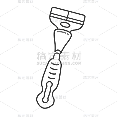 线性icon-美容美发元素2-刮胡刀