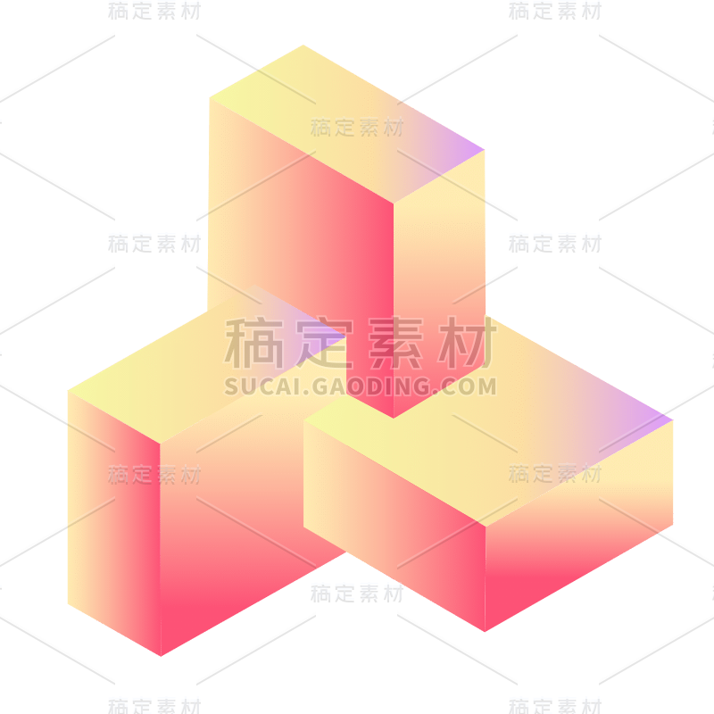 3D-渐变立体几何贴纸SVG-5