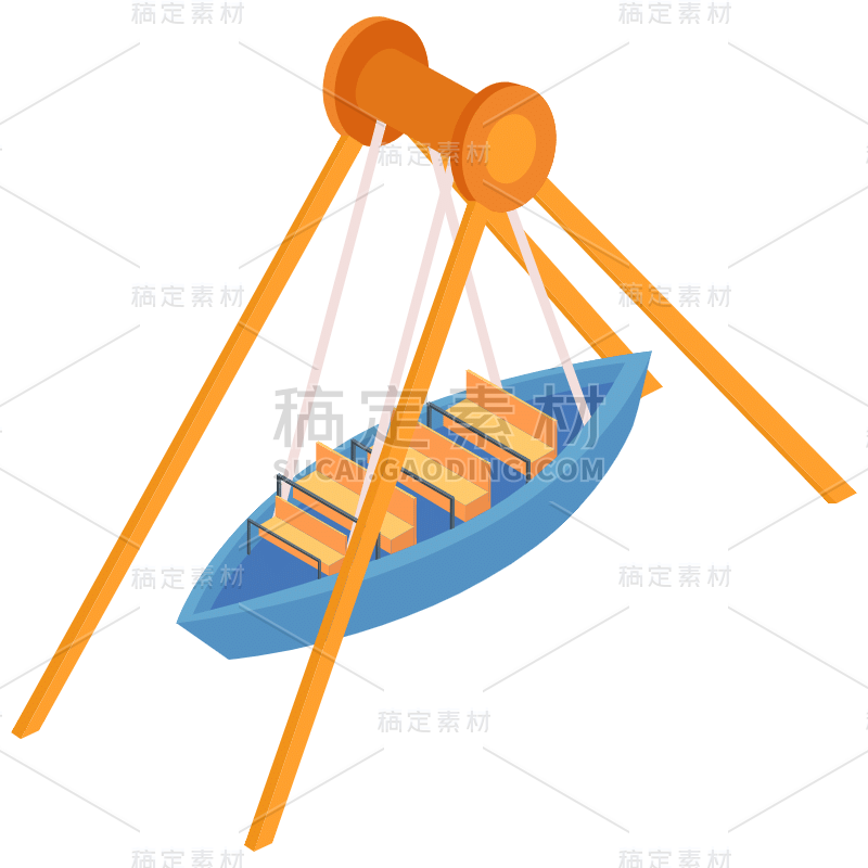 2.5D-游乐场元素贴纸-秋千