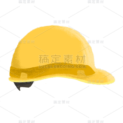 水彩-劳动节建筑元素贴纸-安全帽