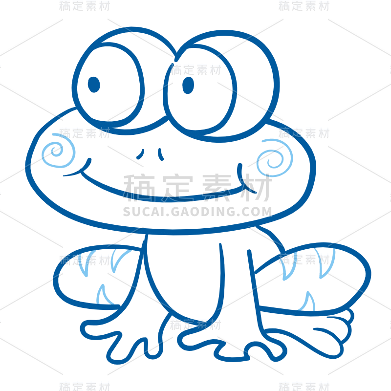 手绘-动物简笔画贴纸SVG-青蛙