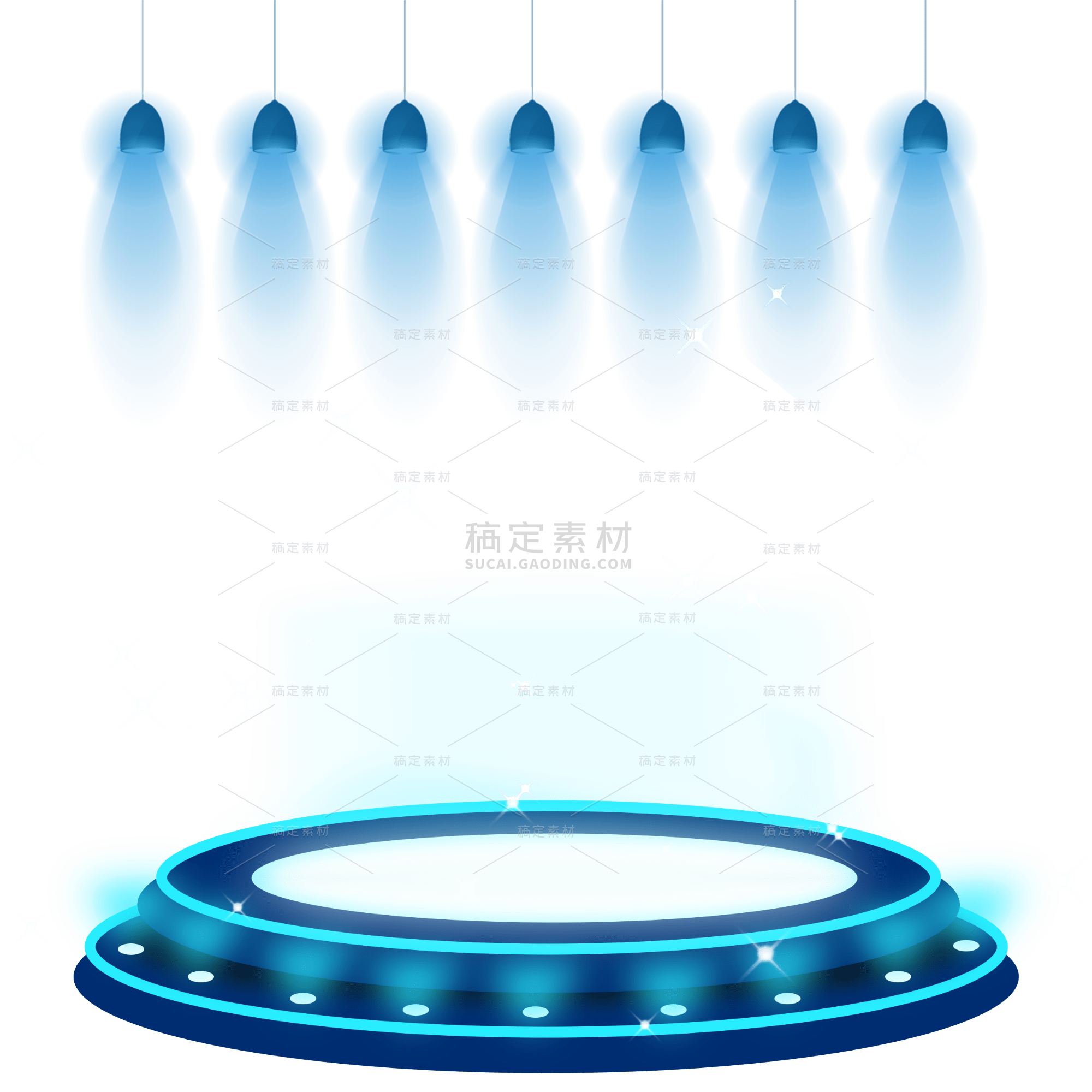 手绘-蓝色科技风光效舞台3