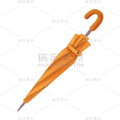 手绘-秋天元素-雨伞