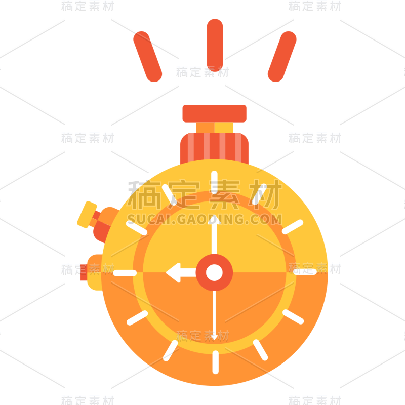扁平风-运动器械贴纸-秒表