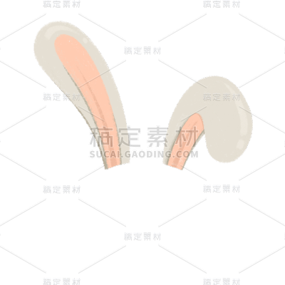 手绘-面部装饰插画-兔子