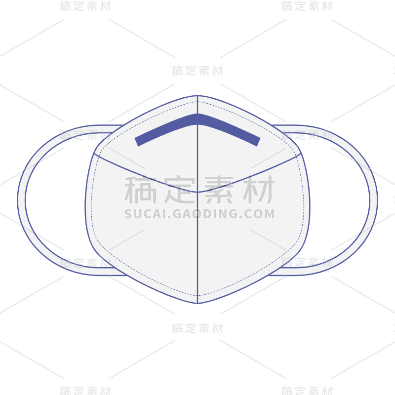 扁平-口罩医疗元素贴纸-SVG6