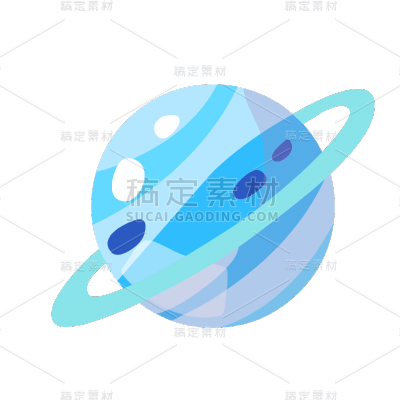 手绘-扁平可爱星球贴纸SVG-水星