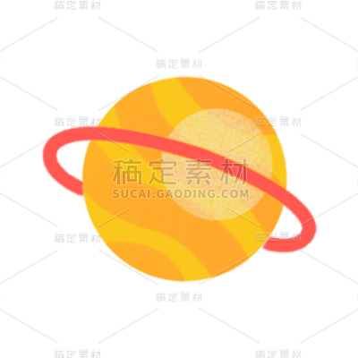 扁平风-手绘科技元素-星球