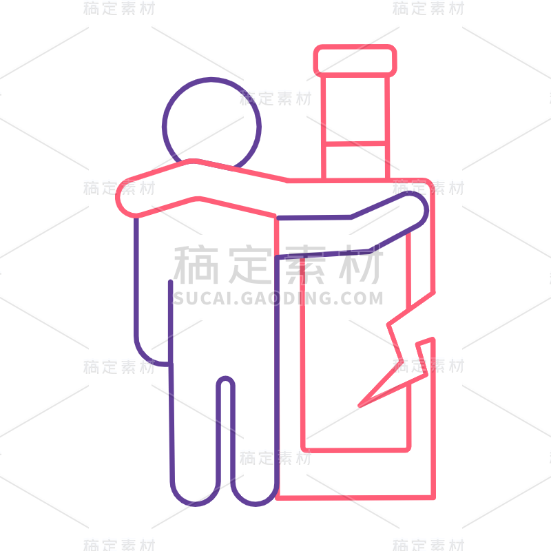 icon-酒驾元素贴纸-线稿图标