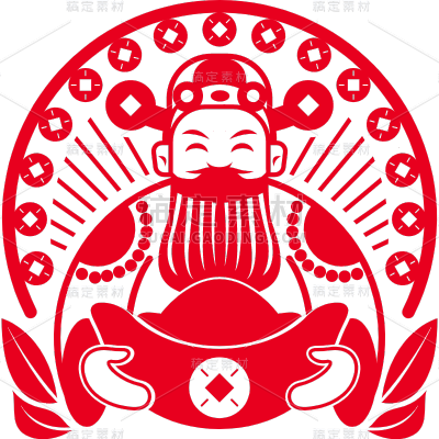 中国风窗花纹样贴纸1
